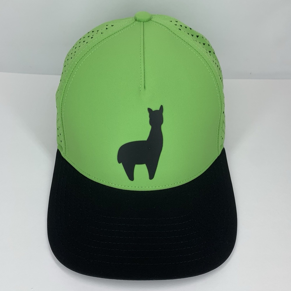 Salt Mafia Alpaca Hat Curved Brim Performance Snapback Green Mesh Baseball Cap